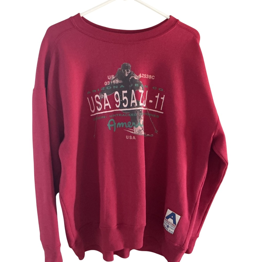 Arizona Jean Co. USA 95AZJ-11 Red Graphic Sweatshirt Women's Large - Picture 1 of 9